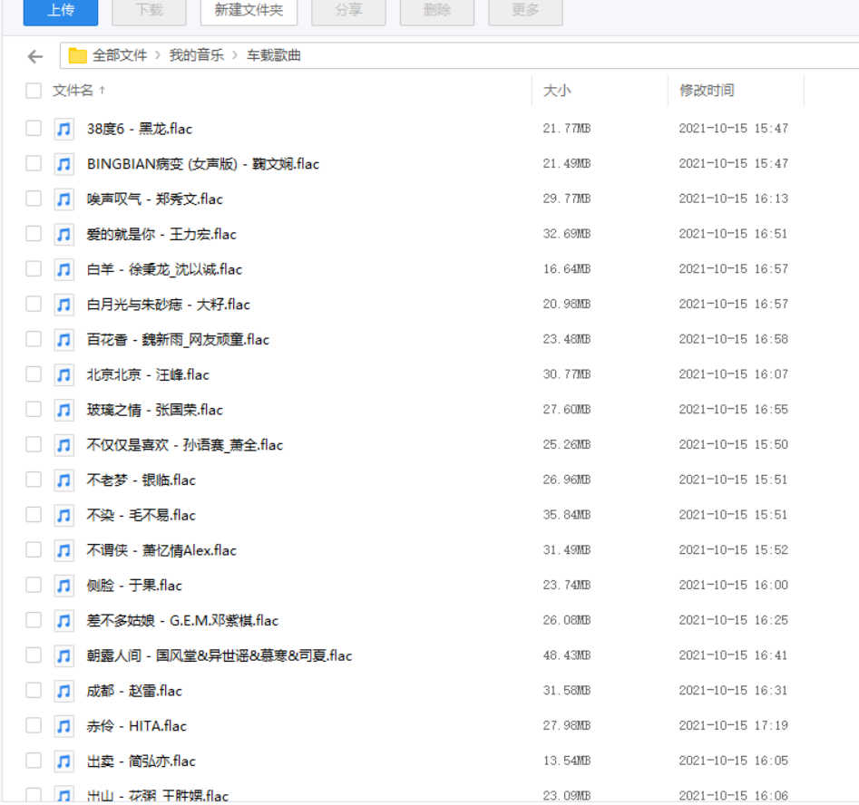 自用车载FLAC格式无损音乐241首，抖音热歌
